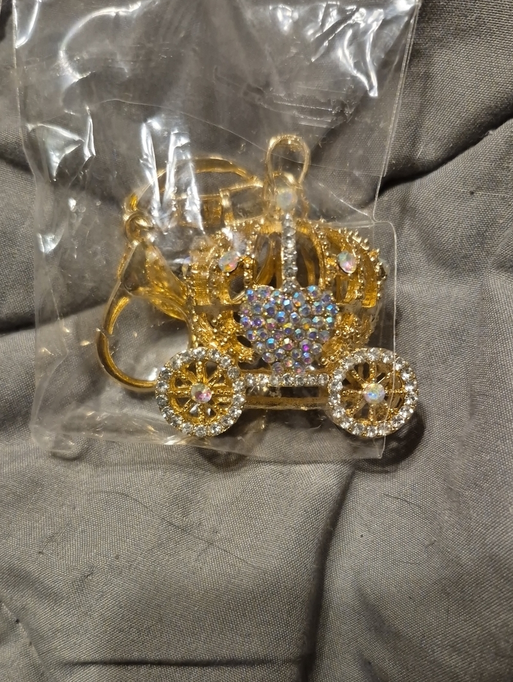 Gold Carriage Charms with Colored Heart NWT